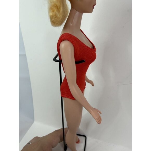 EXCELLENT Vintage 1960s Ponytail Barbie #5/6 #850 Swimsuit Sunglasses Wire Stand - Picture 11 of 16